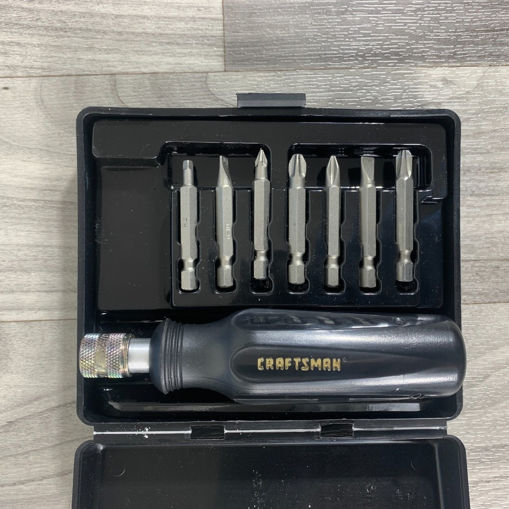Vintage Craftsman All In One Screw Driver 7 Bit Set With Box